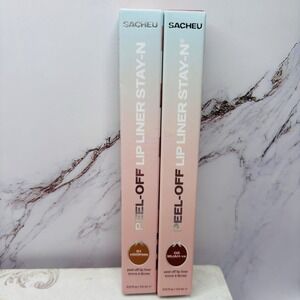 2 NEW SACHEU PEEL OFF LIP LINER STAY-N 01 TRUE NUDE & 02 NEUTRAL MAUVE SEALED